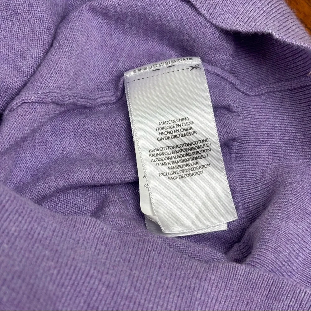 Polo Ralph Lauren Men's Large Purple V-Neck Sweater 100% Pima Cotton - Picture 8 of 10